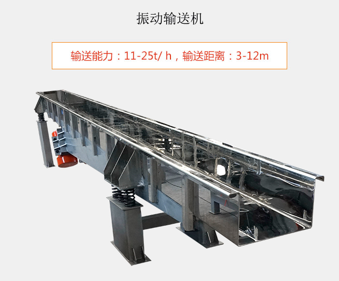 振動(dòng)輸送機(jī)：輸送能力：11-25t/ h，輸送距離：3-12m